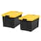 IRIS® 78.5qt. Black Store-It-All Utility Totes with Yellow Buckle Lids, 2ct.